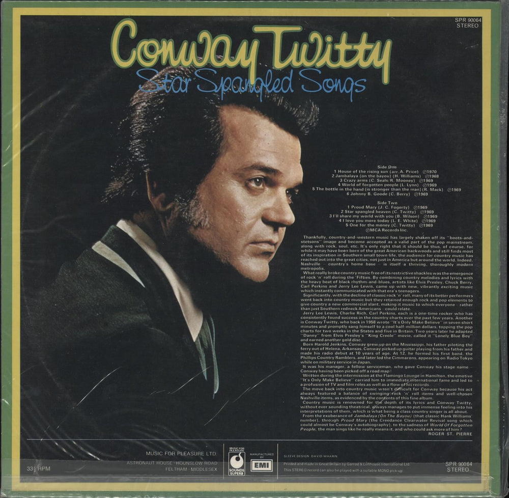 Conway Twitty Star Spangled Songs UK vinyl LP album (LP record)