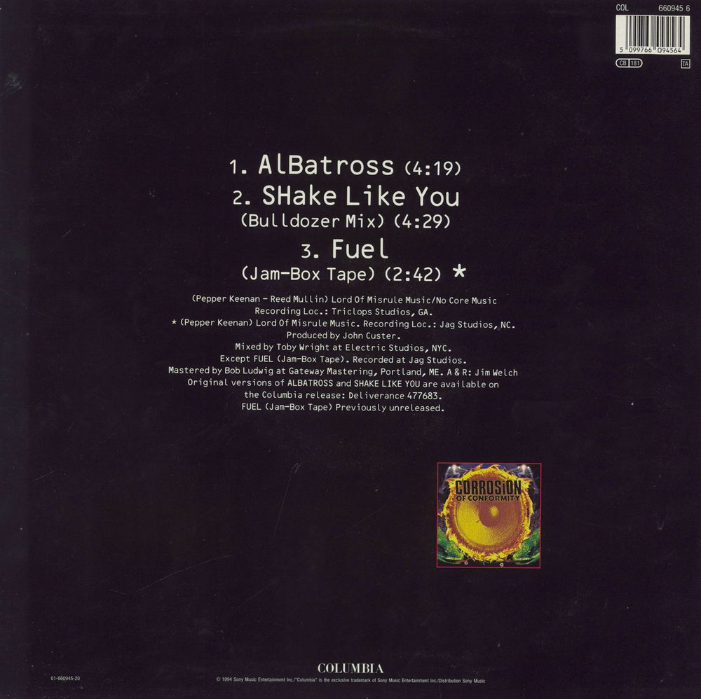 Corrosion Of Conformity Albatross European 12" vinyl single (12 inch record / Maxi-single) 5099766094564