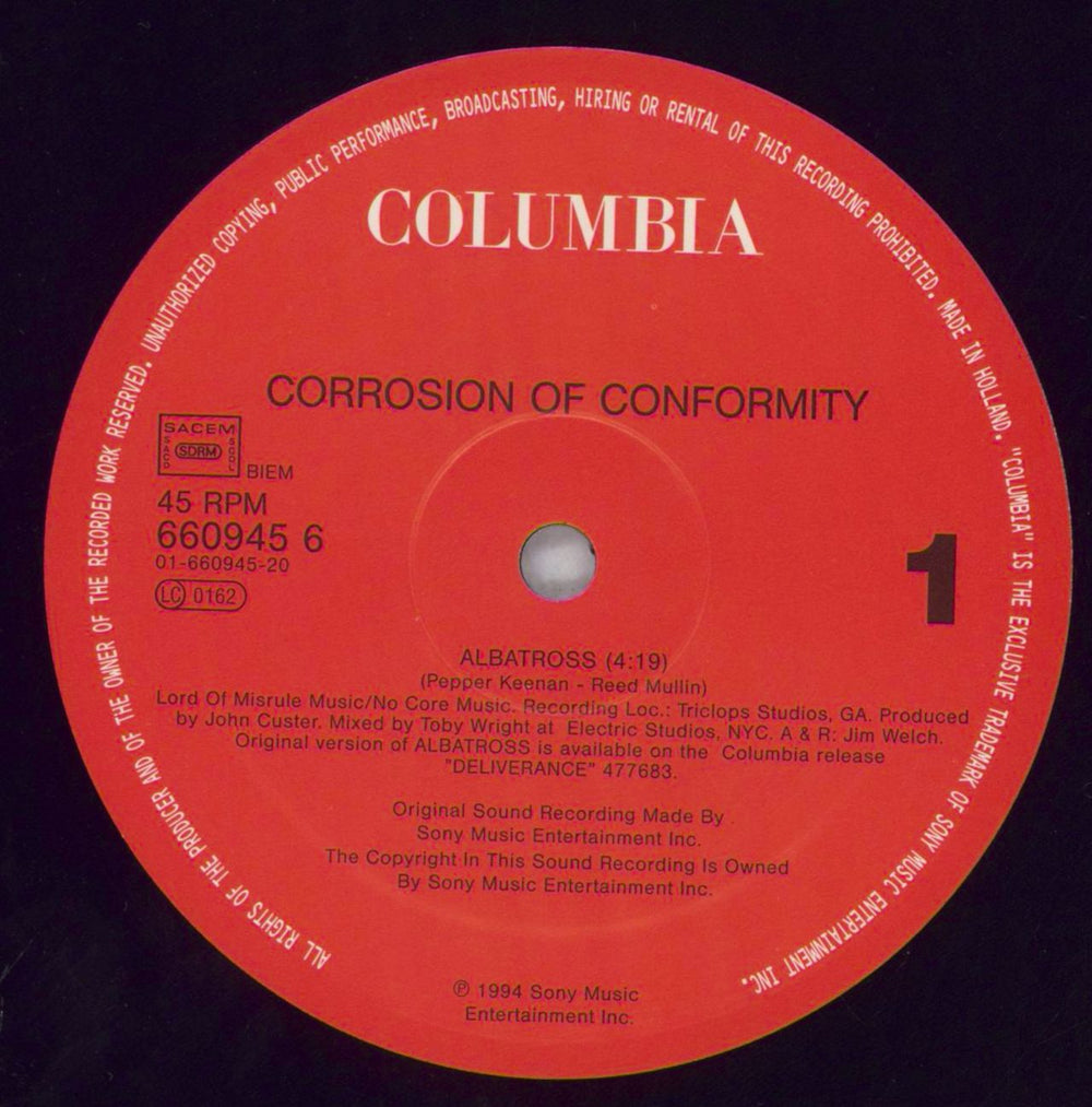 Corrosion Of Conformity Albatross European 12" vinyl single (12 inch record / Maxi-single) CRN12AL826451