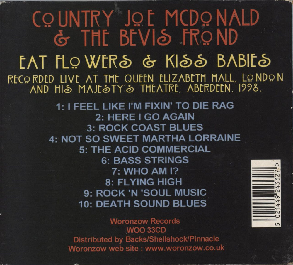 Country Joe McDonald Eat Flowers & Kiss Babies UK CD album (CDLP) 5021449243327