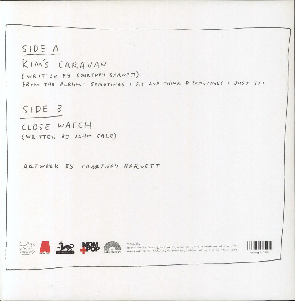 Courtney Barnett Kim's Caravan - RSD15 UK 12" vinyl single (12 inch record / Maxi-single) 5060186927121