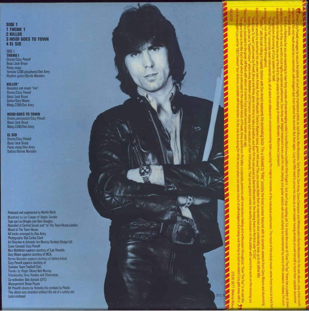 Cozy Powell Over The Top + Yellow Hype Strip UK vinyl LP album (LP record)