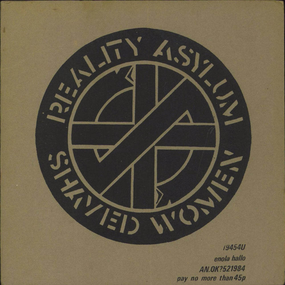 Crass Reality Asylum - 1st - EX UK 7" vinyl single (7 inch record / 45) 521984