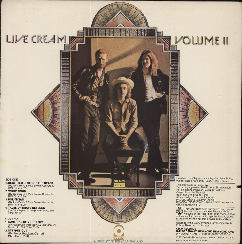 Cream Live Cream Volume II US vinyl LP album (LP record)