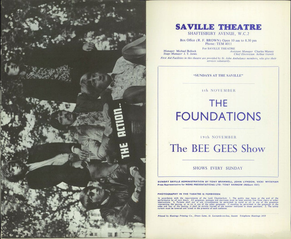 Cream Sundays At The Saville UK tour programme