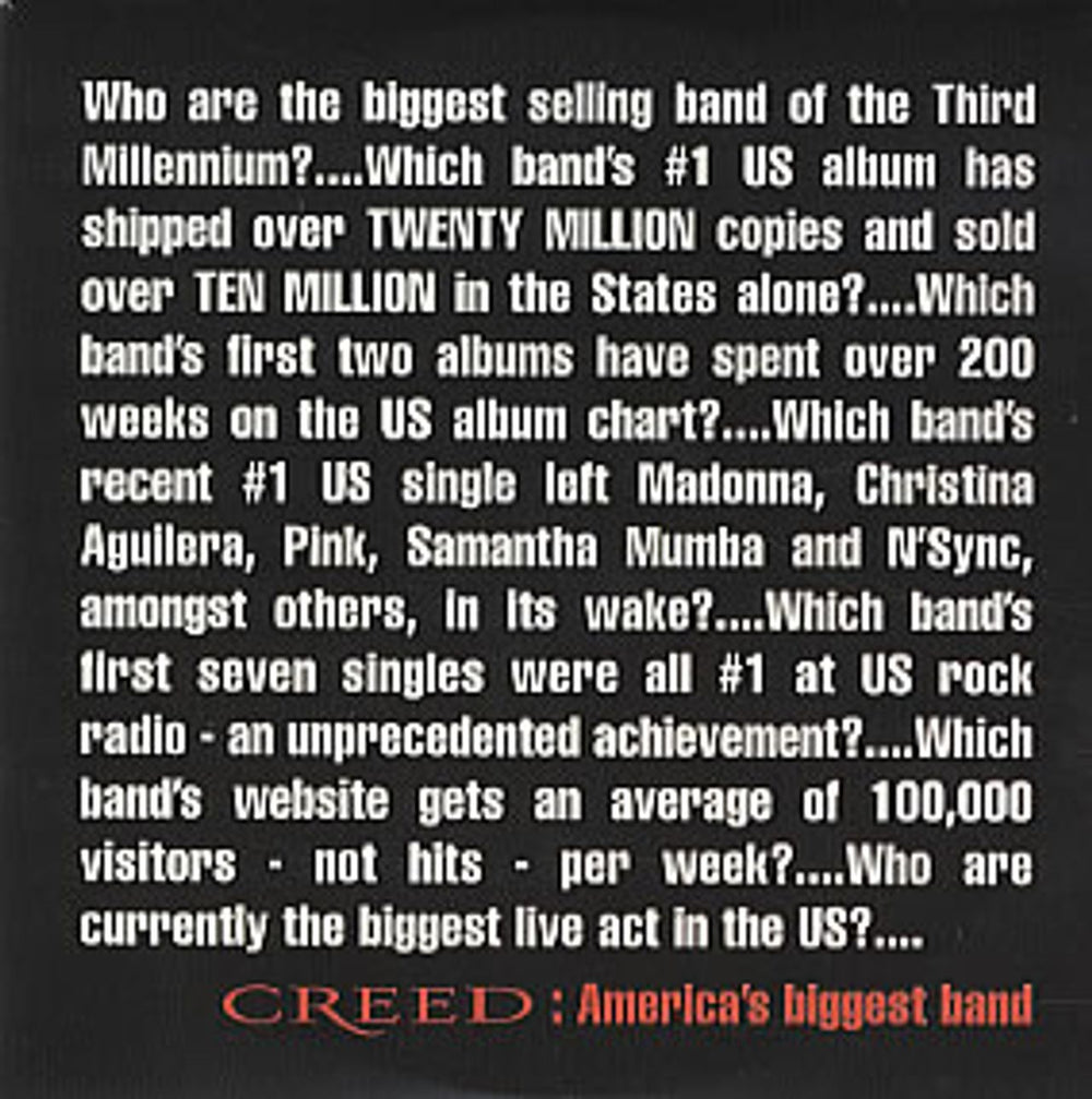 Creed Higher UK Promo CD single (CD5 / 5") XPCD2581