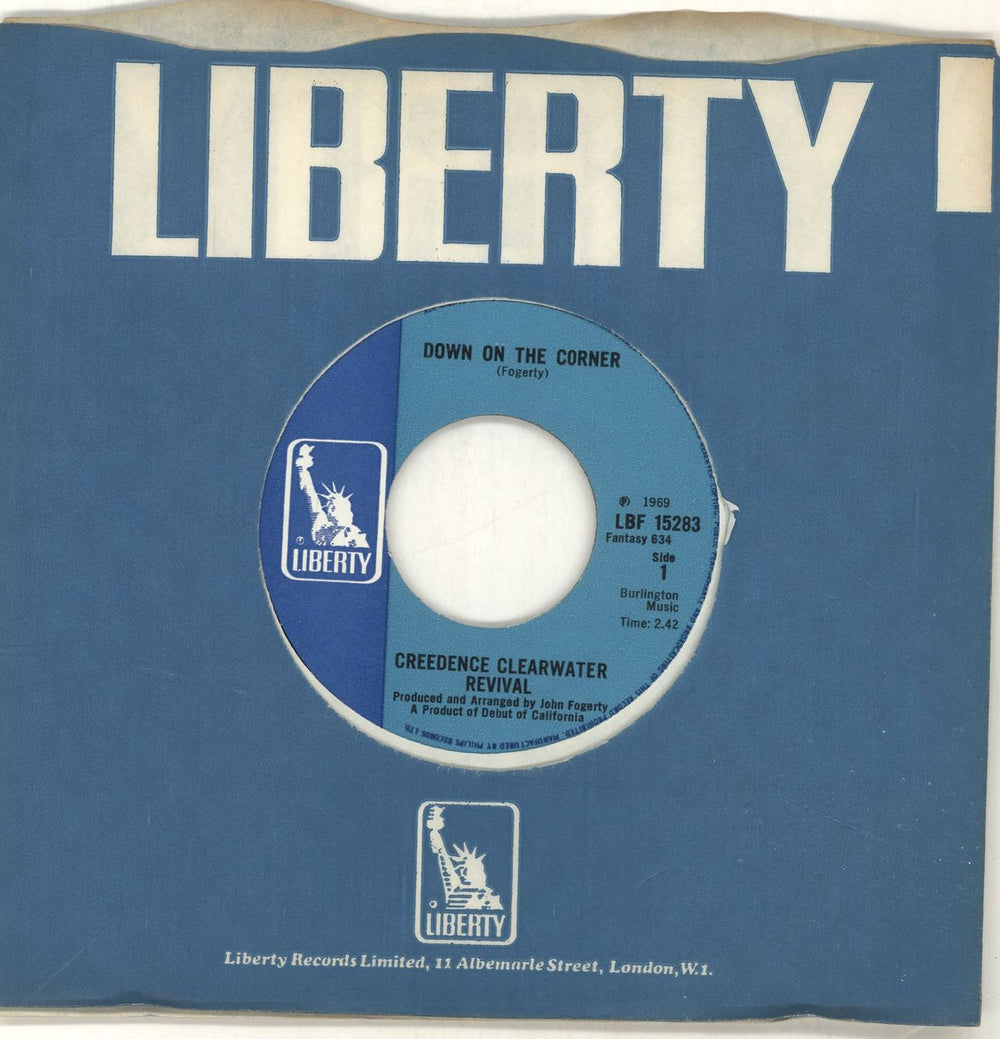 Creedence Clearwater Revival Down On The Corner - Wide UK 7" vinyl single (7 inch record / 45) LBF15283