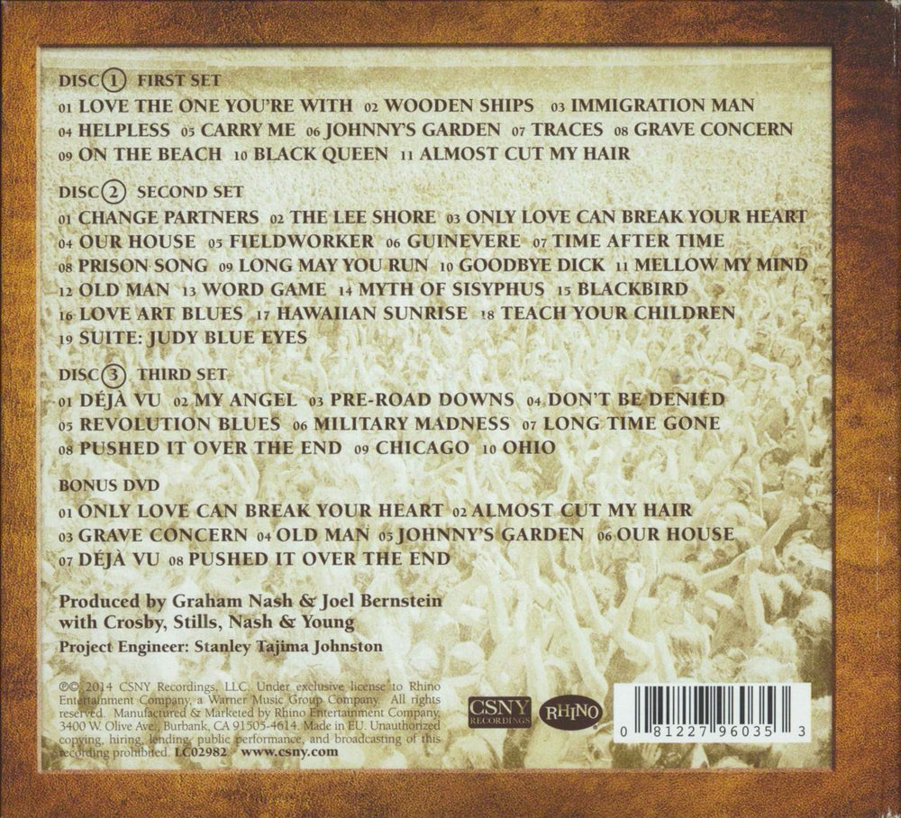 Crosby, Stills, Nash & Young CSNY 1974 UK CD Album Box Set 081227960353