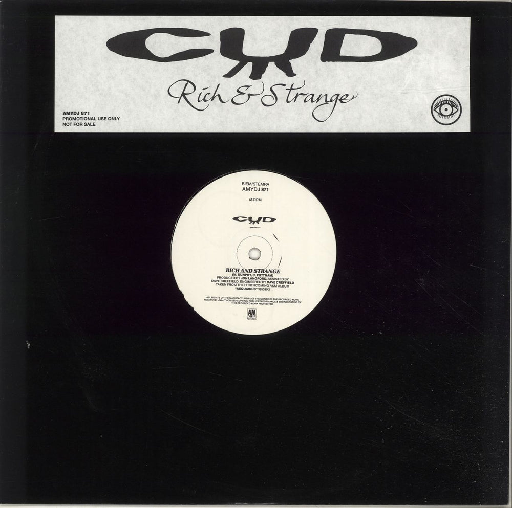 Cud Rich & Strange UK Promo 12" vinyl single (12 inch record / Maxi-single) AMYDJ871