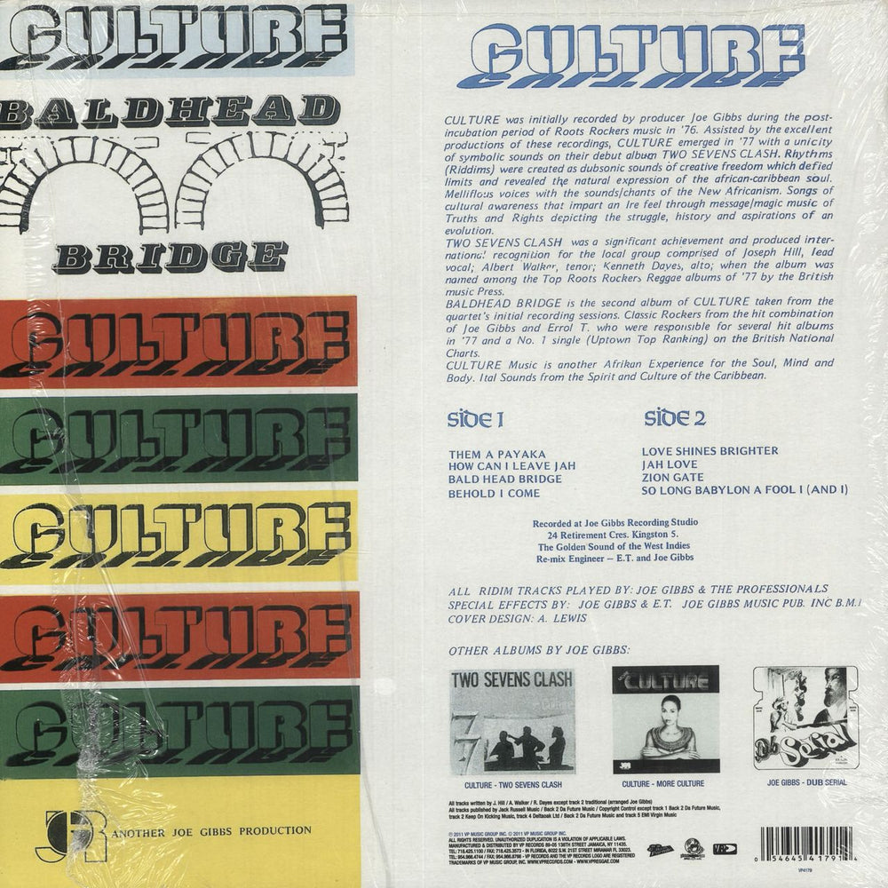 Culture Baldhead Bridge US vinyl LP album (LP record) 054645417914