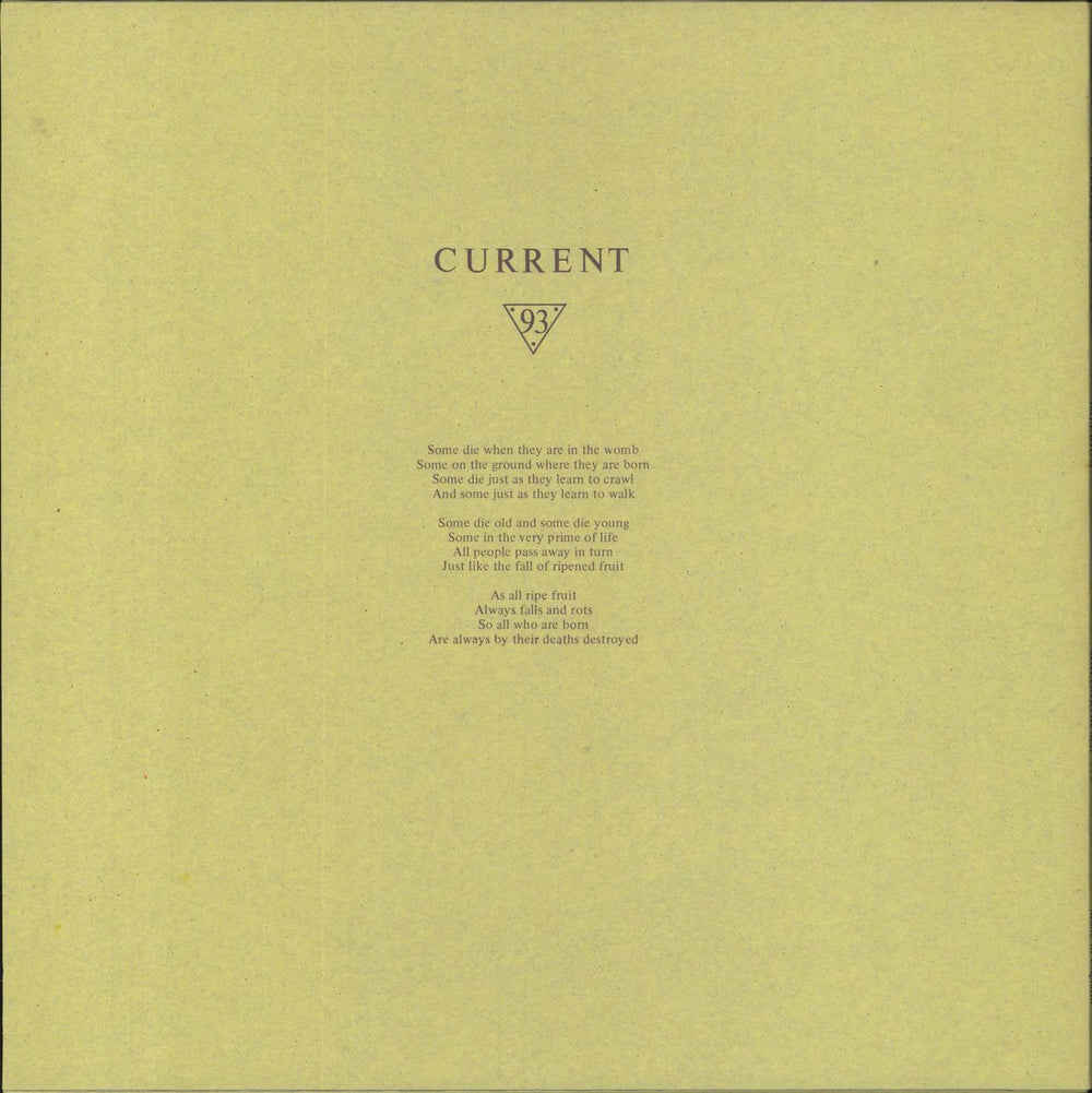 Current 93 Imperium UK vinyl LP album (LP record)