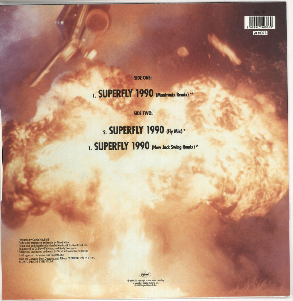 Curtis Mayfield Superfly 1990 UK 12" vinyl single (12 inch record / Maxi-single) 5099920403669