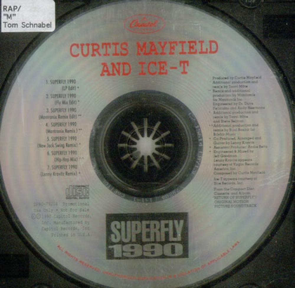 Curtis Mayfield Superfly 1990 US Promo CD single (CD5 / 5") DPRO-792040