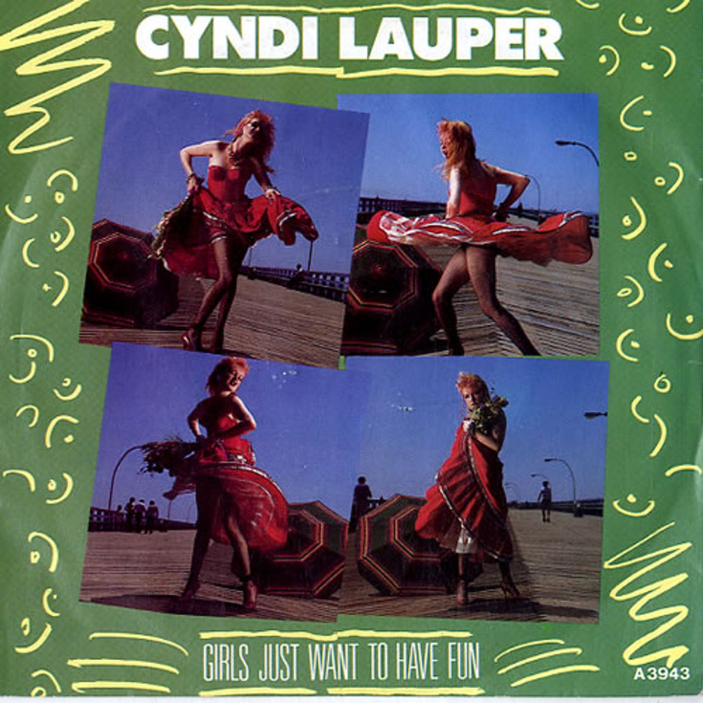 Cyndi Lauper Girls Just Want To Have Fun - P/S - Solid UK 7" vinyl single (7 inch record / 45) A3943