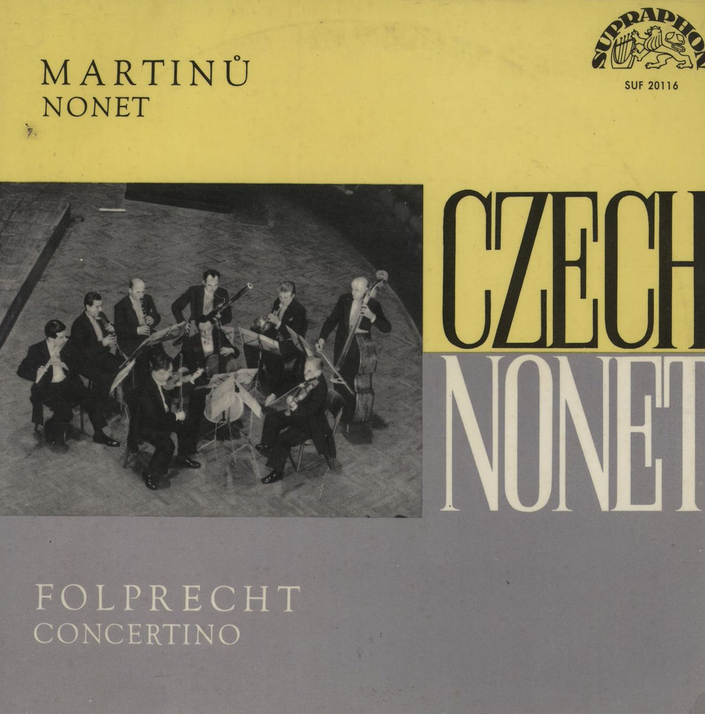 Czech Nonet Martinu: Nonet / Folprecht: Concertino Czech 10" vinyl single (10 inch record) SUF20116