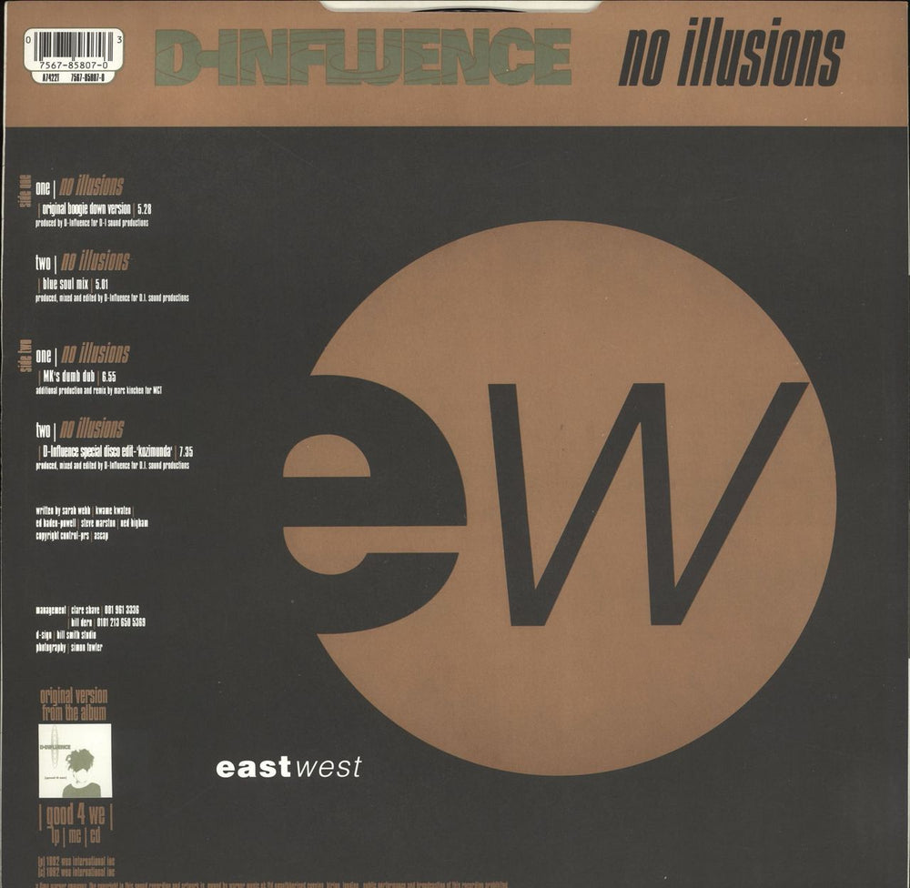 D-Influence No Illusions UK 12" vinyl single (12 inch record / Maxi-single) 075678580703