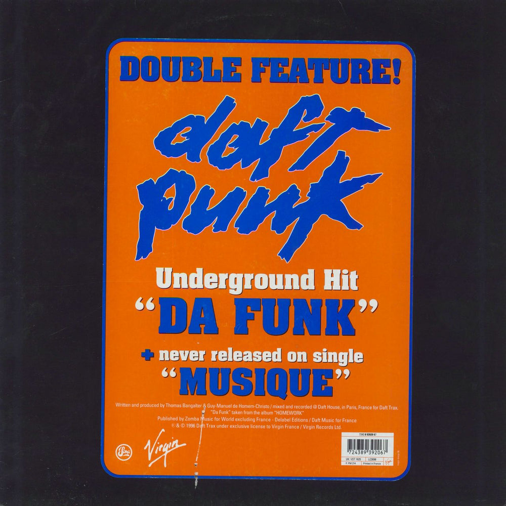 Daft Punk Da Funk UK 12" vinyl single (12 inch record / Maxi-single) VST1625