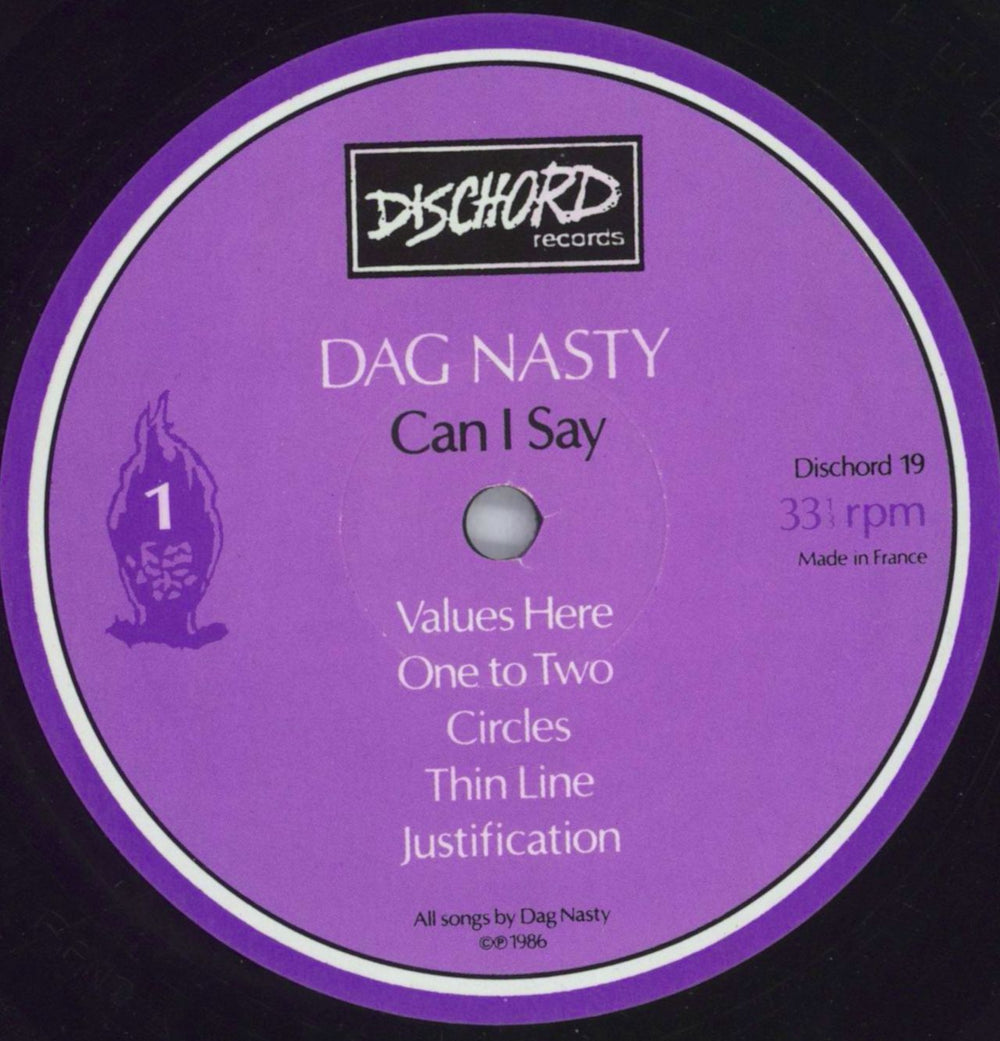 Dag Nasty Can I Say - $8.00 French vinyl LP album (LP record) D3GLPCA819543