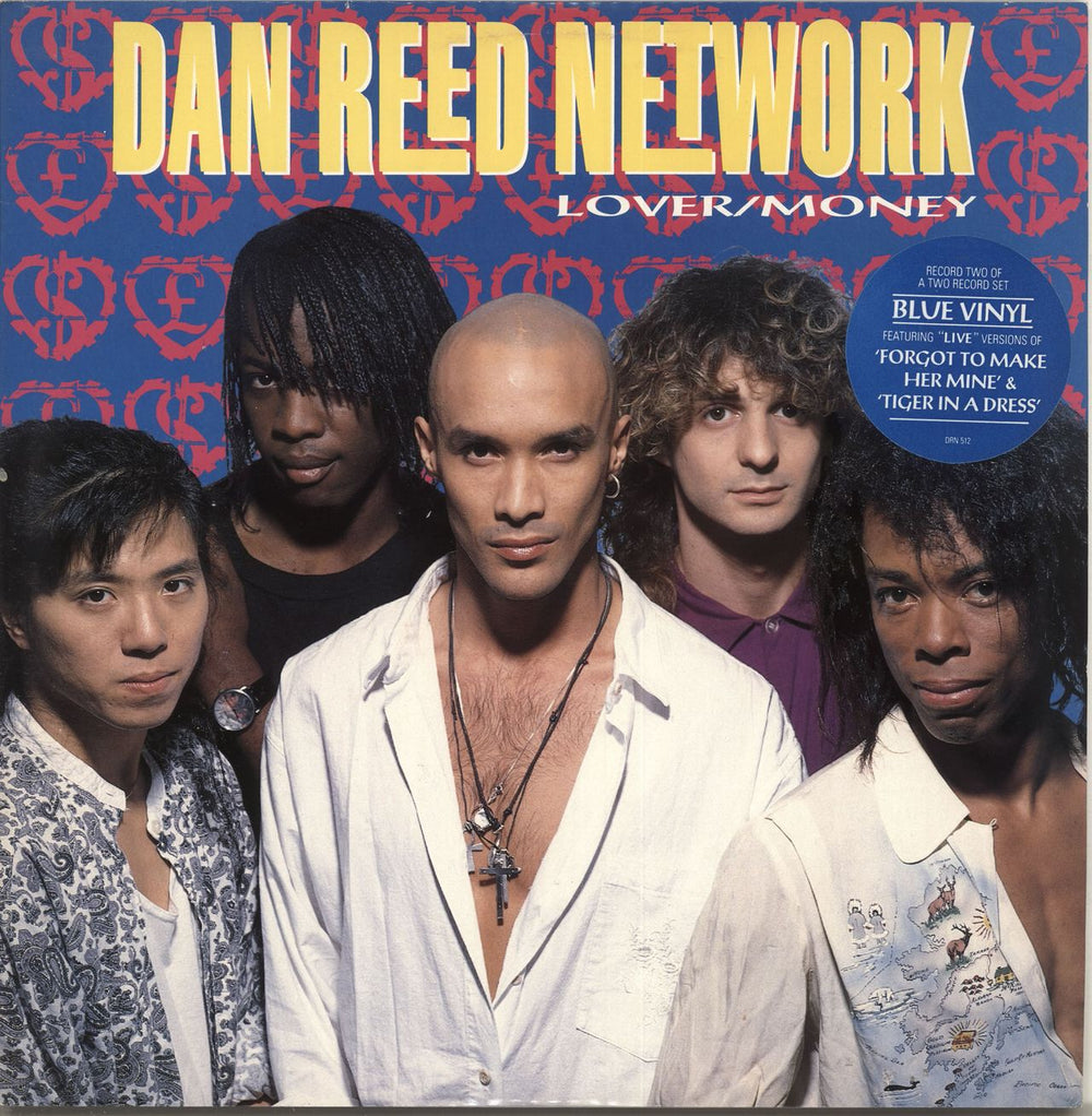 Dan Reed Network Lover / Money - Blue Vinyl UK 12" vinyl single (12 inch record / Maxi-single) DRN512