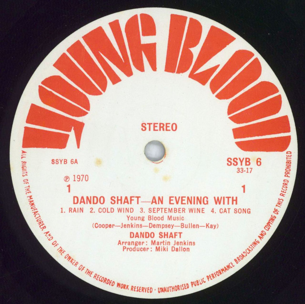 Dando Shaft An Evening With - EX UK vinyl LP album (LP record) DSHLPAN819545