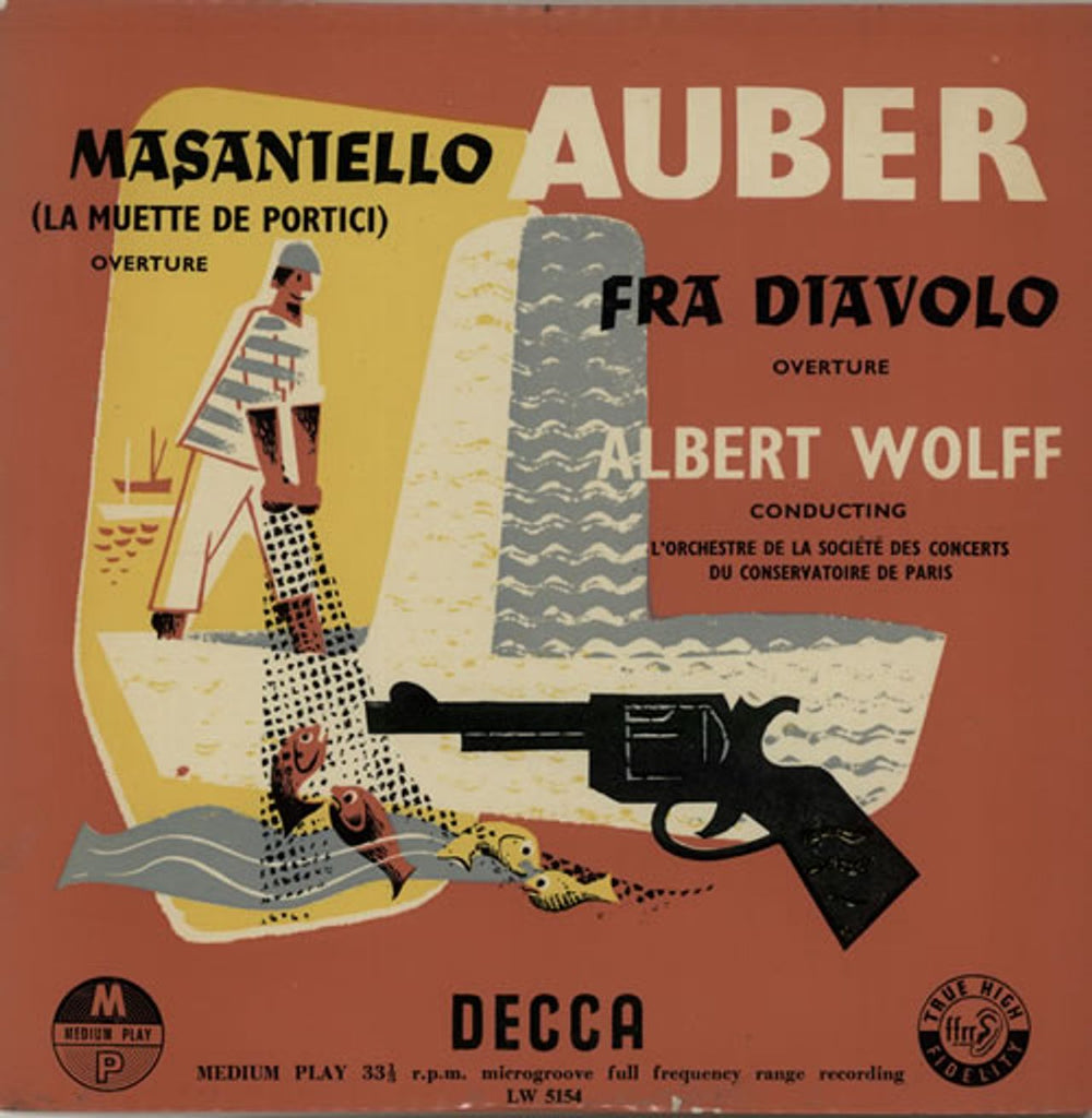 Daniel Auber Masaniello (La Muette De Portici) Overture / Fra Diavolo Overture UK 10" vinyl single (10 inch record) LW5154