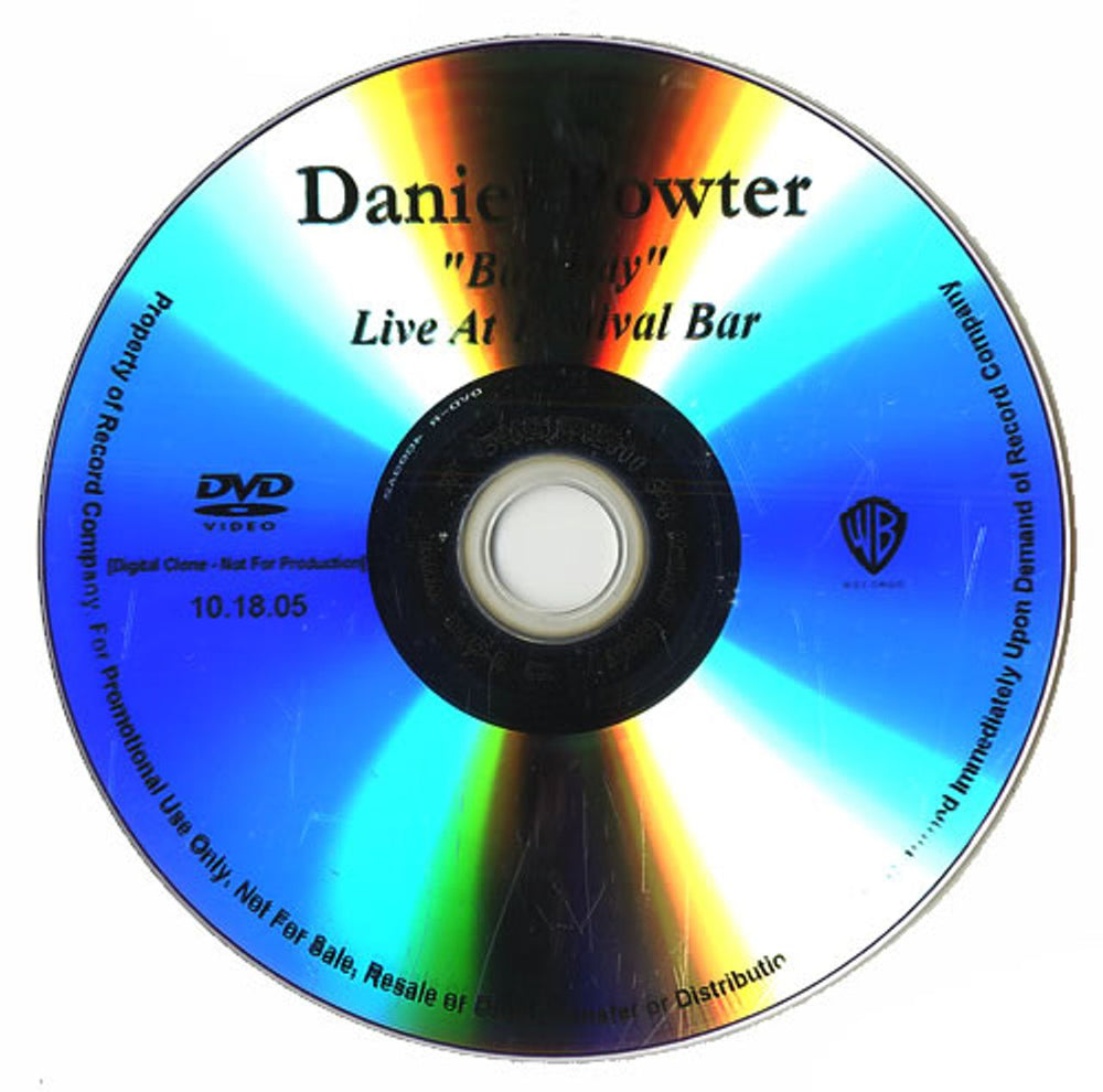 Daniel Powter Bad Day US Promo promo DVD-R DVD-R ACETATE