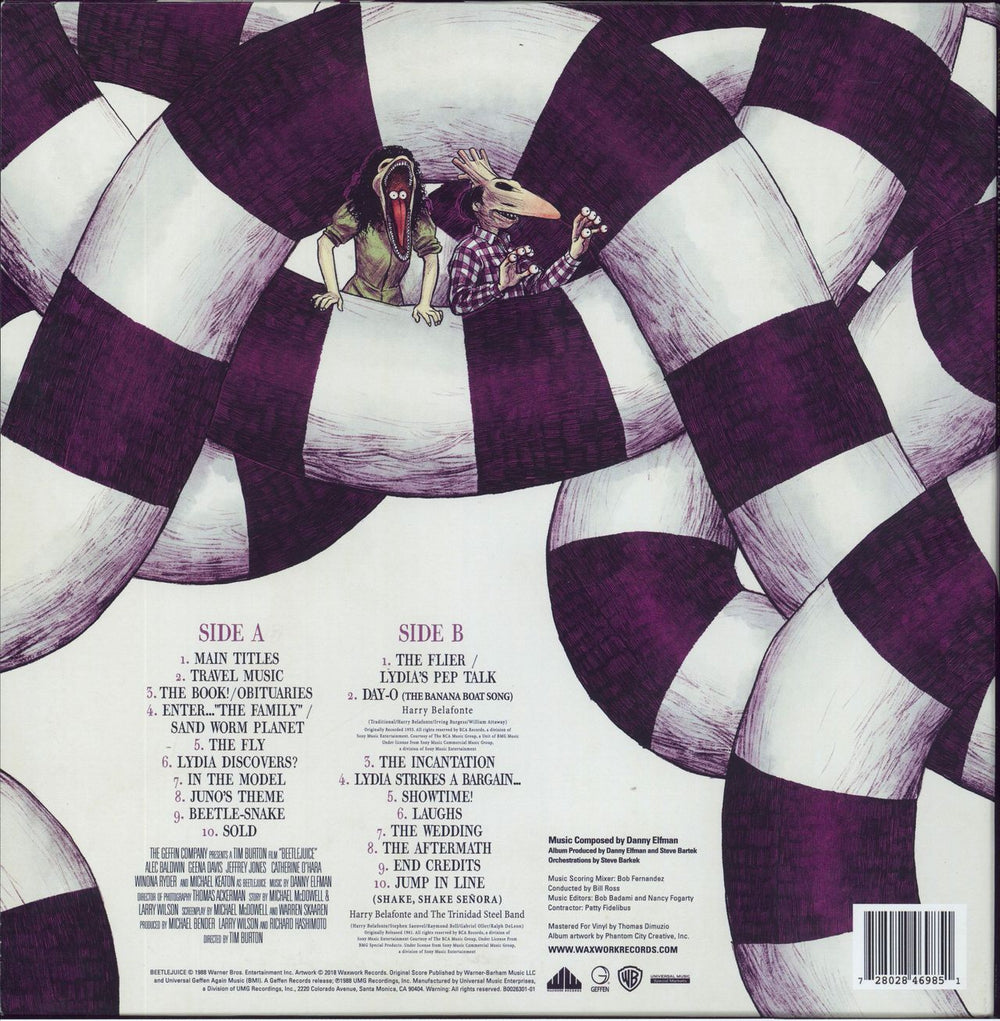 Danny Elfman Beetlejuice - Black and White Split Vinyl US vinyl LP album (LP record)