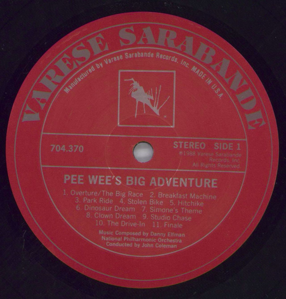 Danny Elfman Pee-Wee's Big Adventure / Back To School OST US vinyl LP album (LP record) DXNLPPE821074