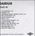 Darius Dive In UK Promo CD-R acetate CD ACETATE