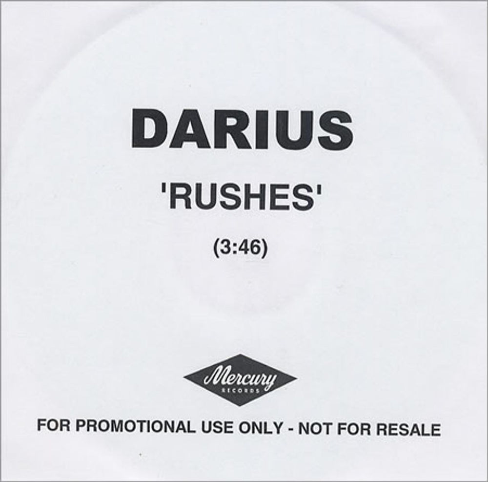 Darius Rushes UK Promo CD-R acetate CD ACETATE