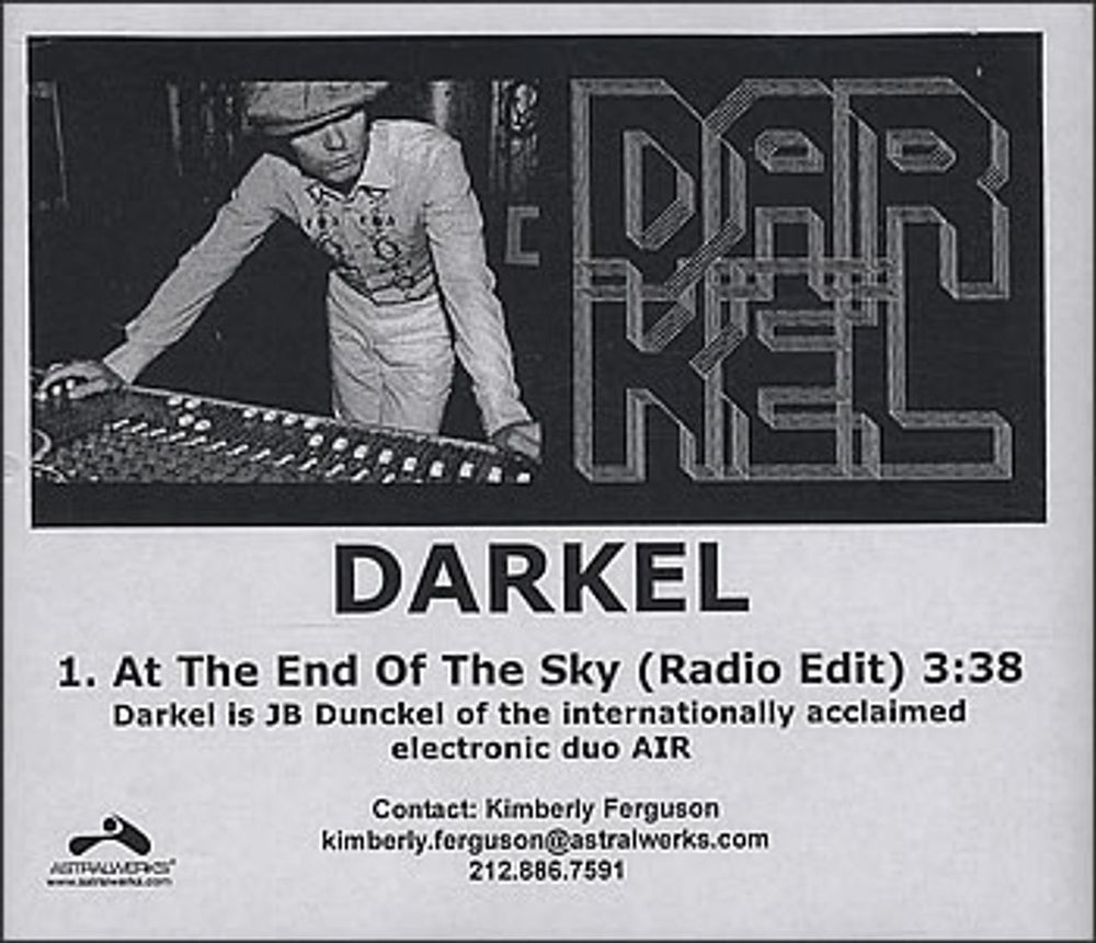 Darkel At The End Of The Sky US Promo CD-R acetate CDR ACETATE