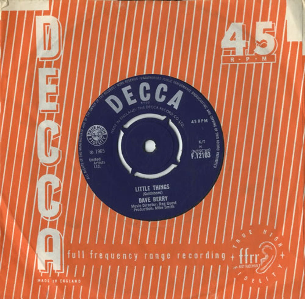 Dave Berry Little Things UK 7" vinyl single (7 inch record / 45) F.12103