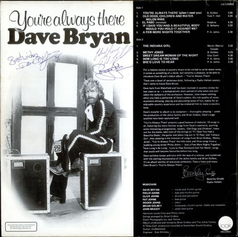 Dave Bryan You're Always There - Autographed UK vinyl LP album (LP record) D42LPYO524657