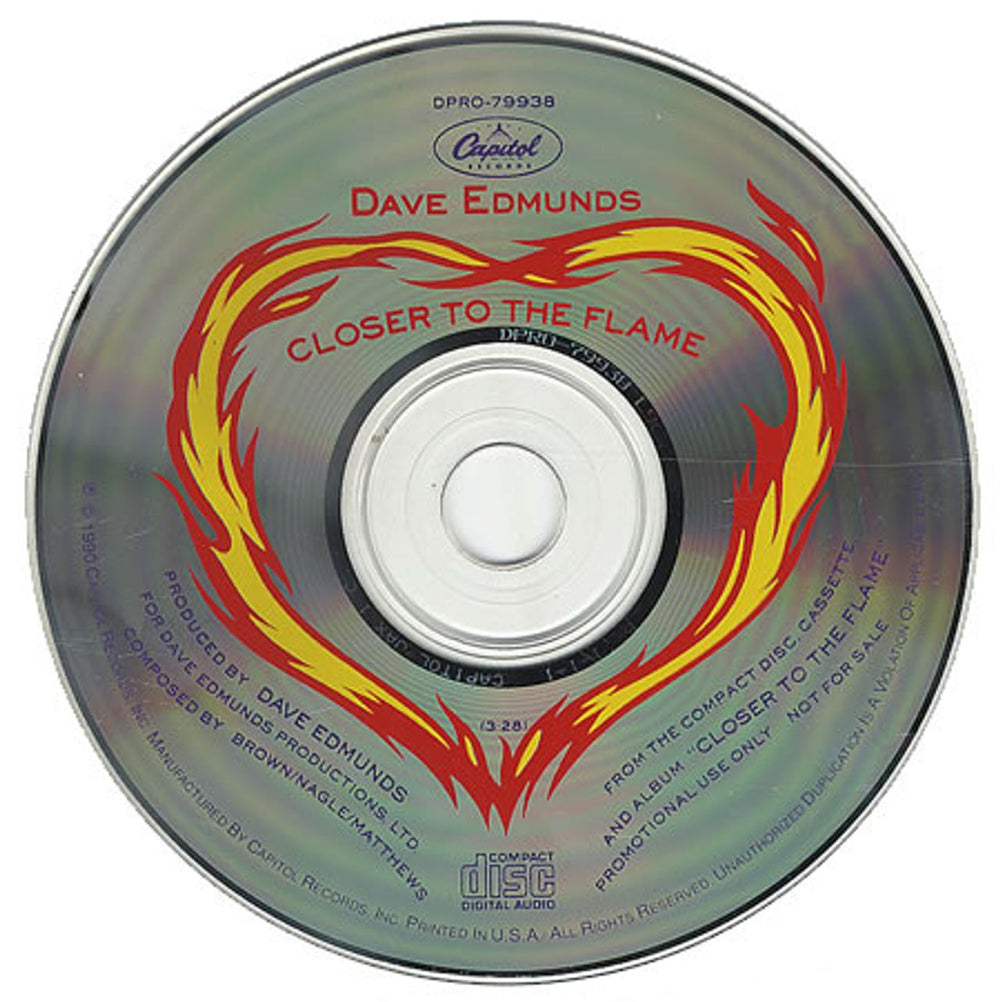 Dave Edmunds Closer To The Flame US Promo CD single (CD5 / 5") DPRO-79938