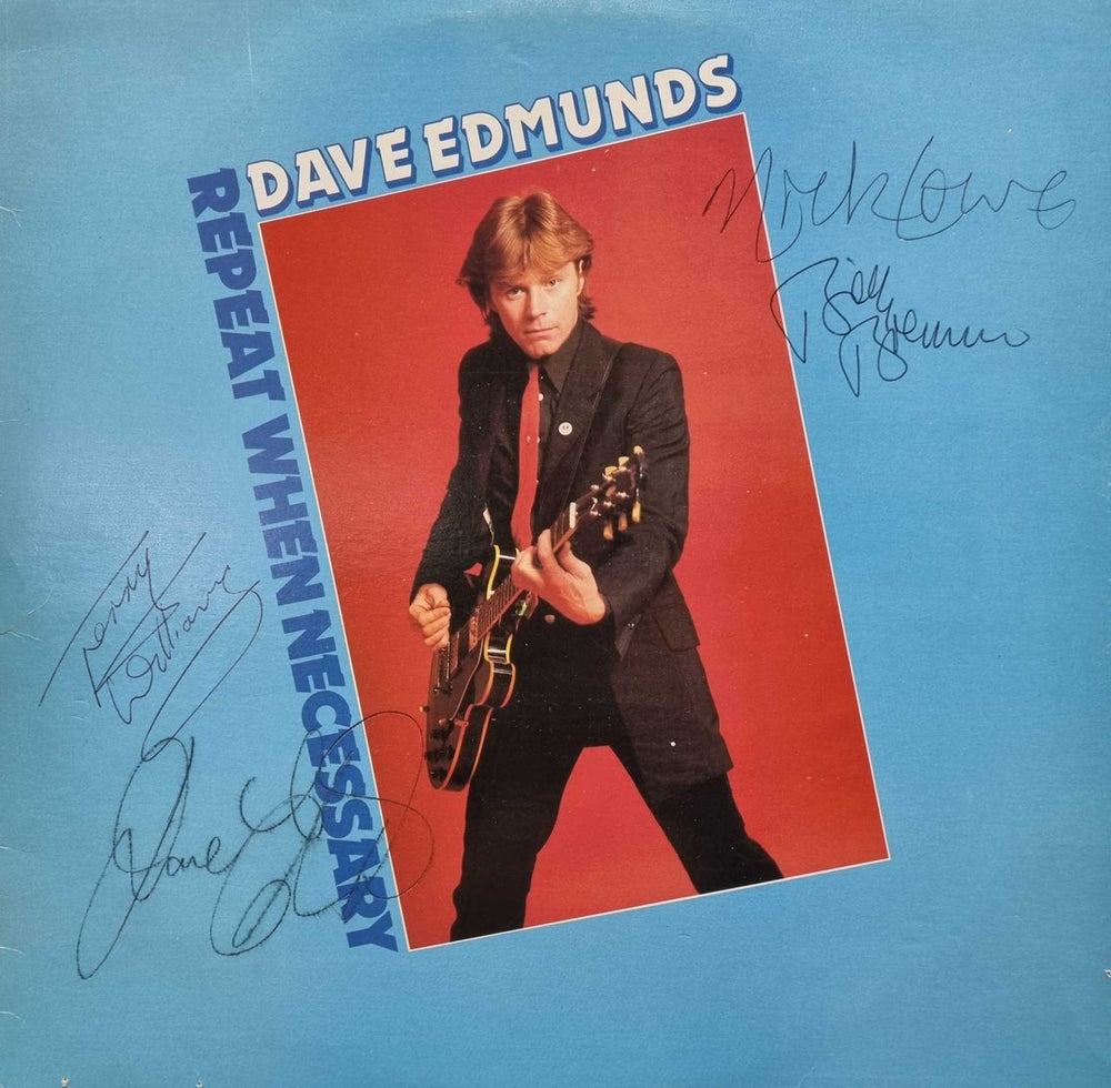 Dave Edmunds Repeat When Necessary - Autographed UK vinyl LP album (LP record) SSK59409