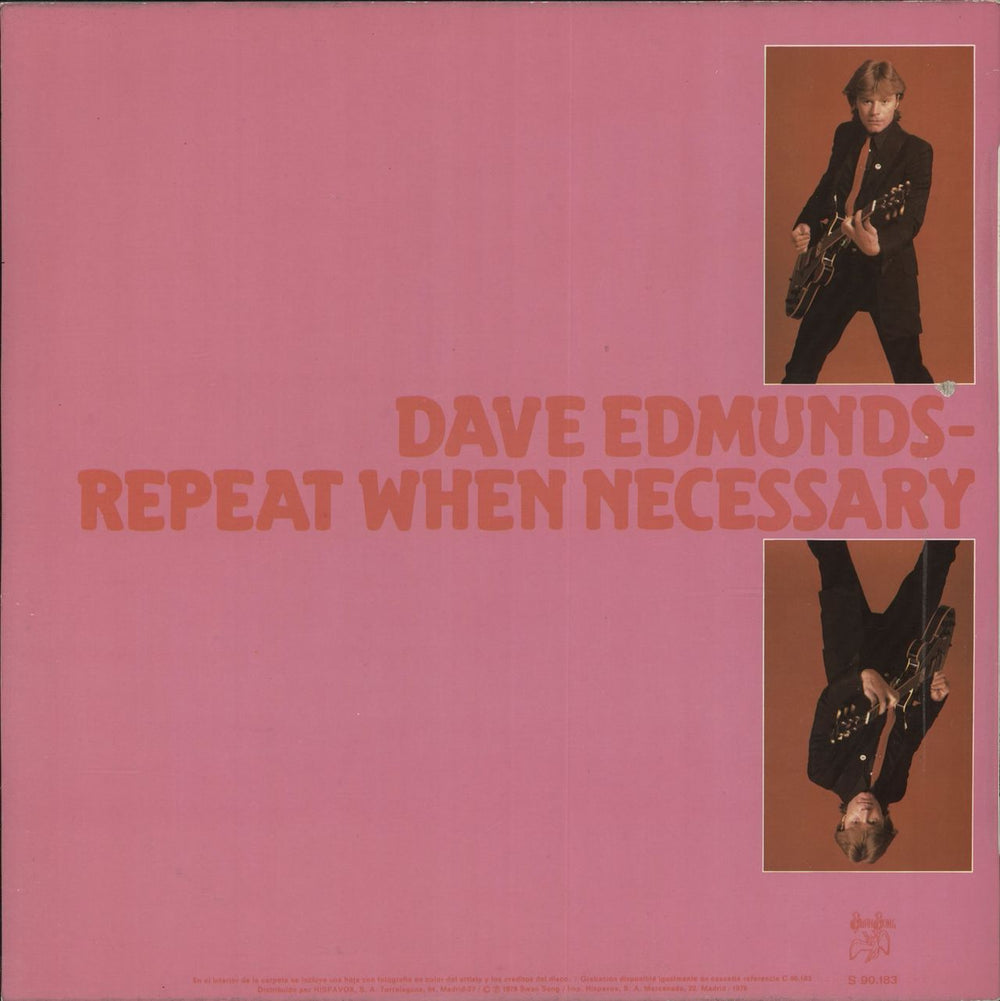 Dave Edmunds Repeat When Necessary Spanish vinyl LP album (LP record)