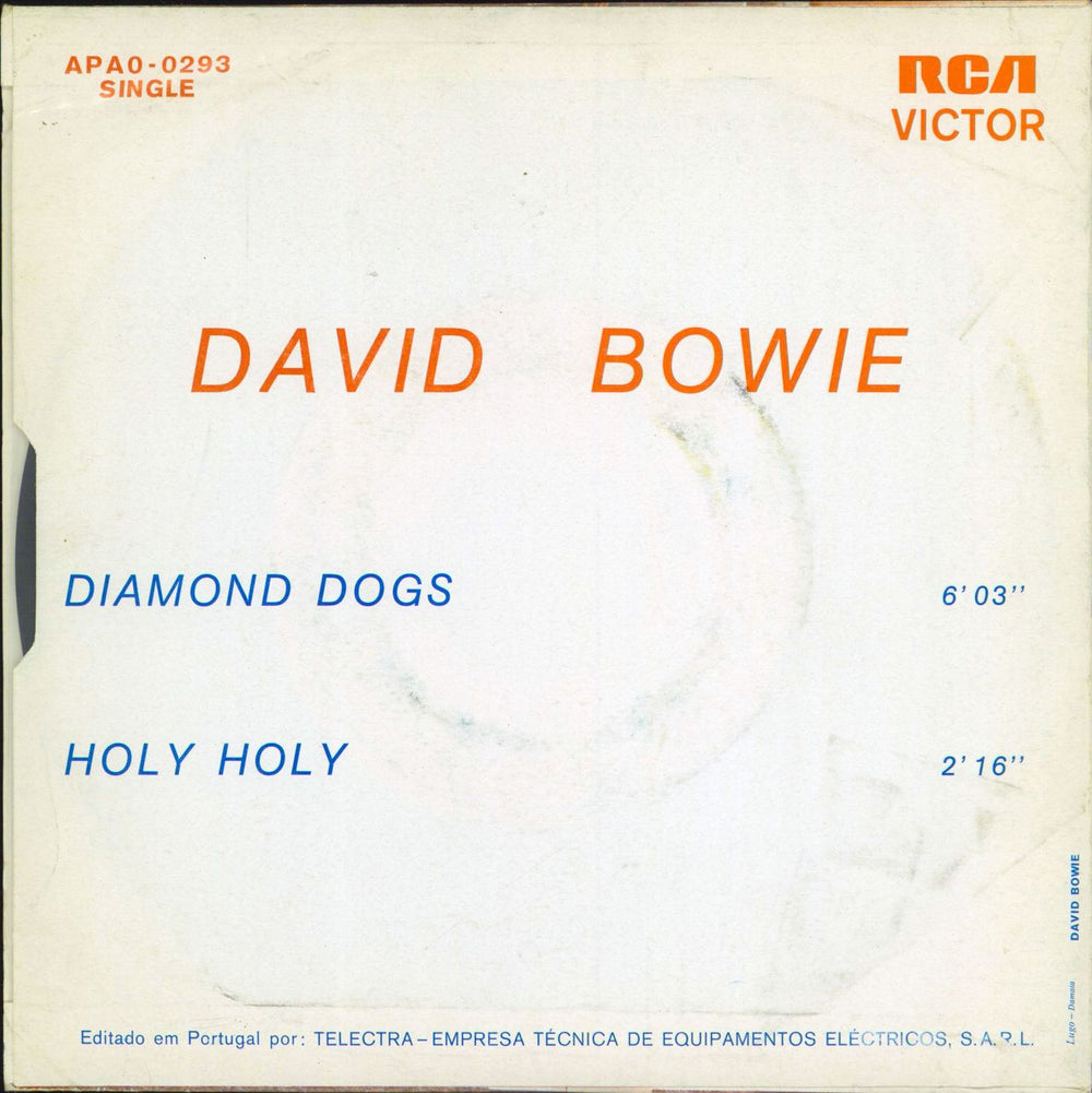 David Bowie Diamond Dogs - Post 1977 'SPA' issue Portugese 7" vinyl single (7 inch record / 45)