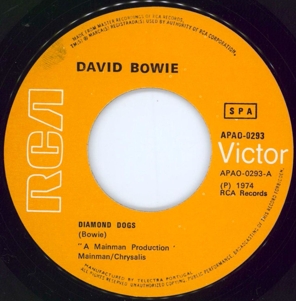 David Bowie Diamond Dogs - Post 1977 'SPA' issue Portugese 7" vinyl single (7 inch record / 45) BOW07DI775158