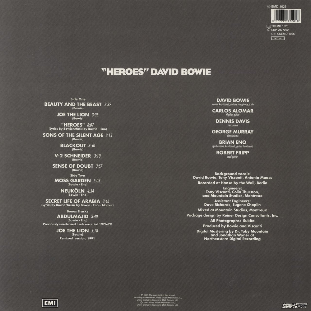 David Bowie Heroes - Hype Stickered UK vinyl LP album (LP record) 077779772018