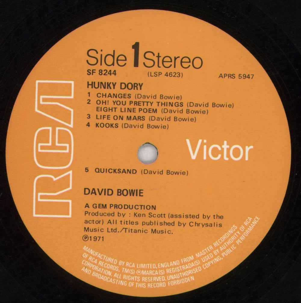 David Bowie Hunky Dory - 1st (d) + Insert UK vinyl LP album (LP record) BOWLPHU583229