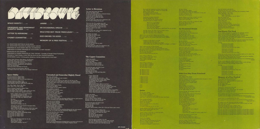 David Bowie Man Of Words / Man Of Music US vinyl LP album (LP record)