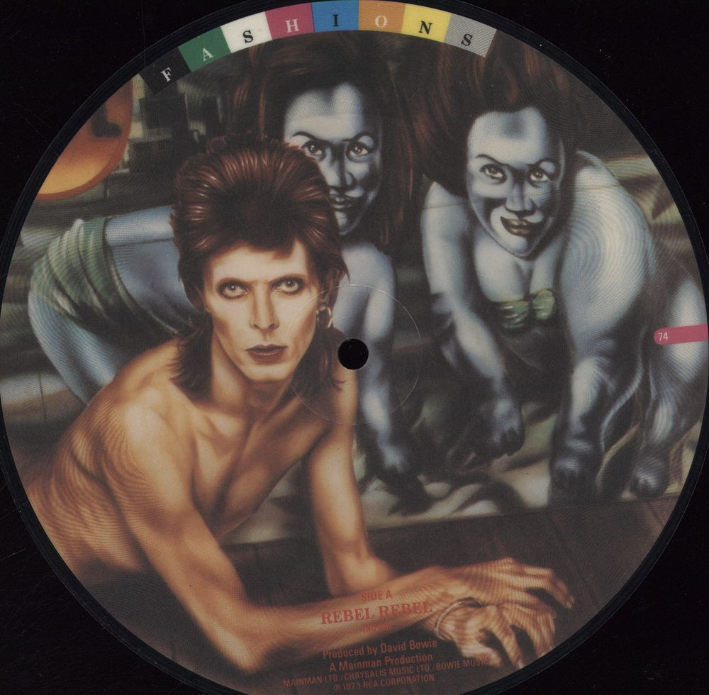 David Bowie Rebel Rebel UK 7" vinyl picture disc (7 inch picture disc single) BOWP104