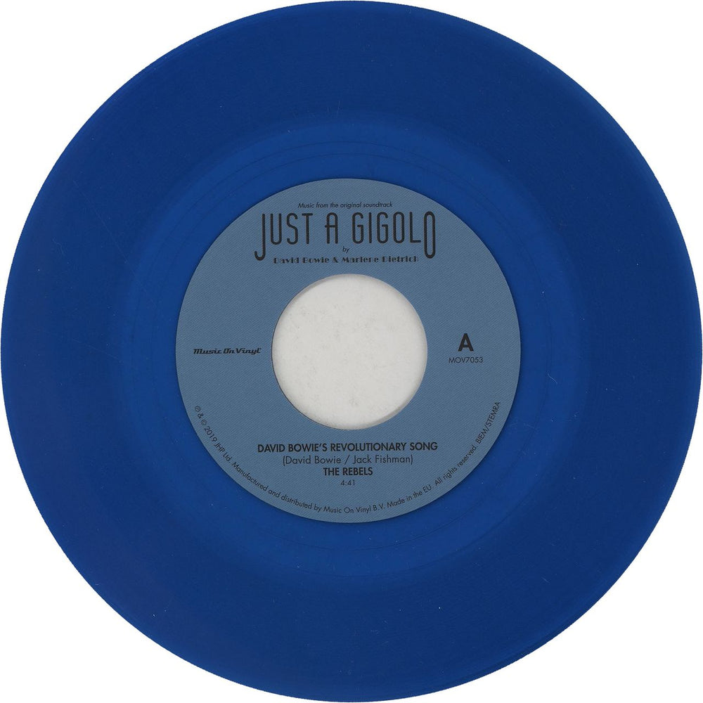 David Bowie Revolutionary Song / Just A Gigolo - RSD19 - Blue Vinyl UK 7" vinyl single (7 inch record / 45) BOW07RE751114