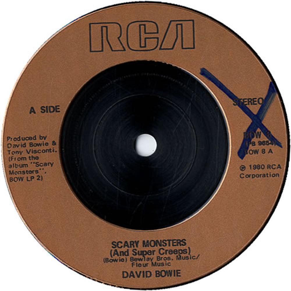 David Bowie Scary Monsters (And Super Creeps) - Inj UK 7" vinyl single (7 inch record / 45) BOW07SC598854