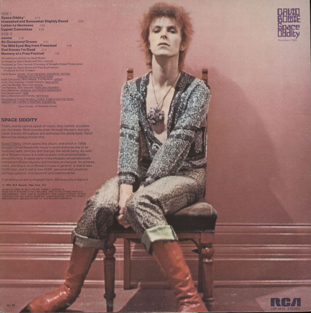 David Bowie Space Oddity Australian vinyl LP album (LP record)