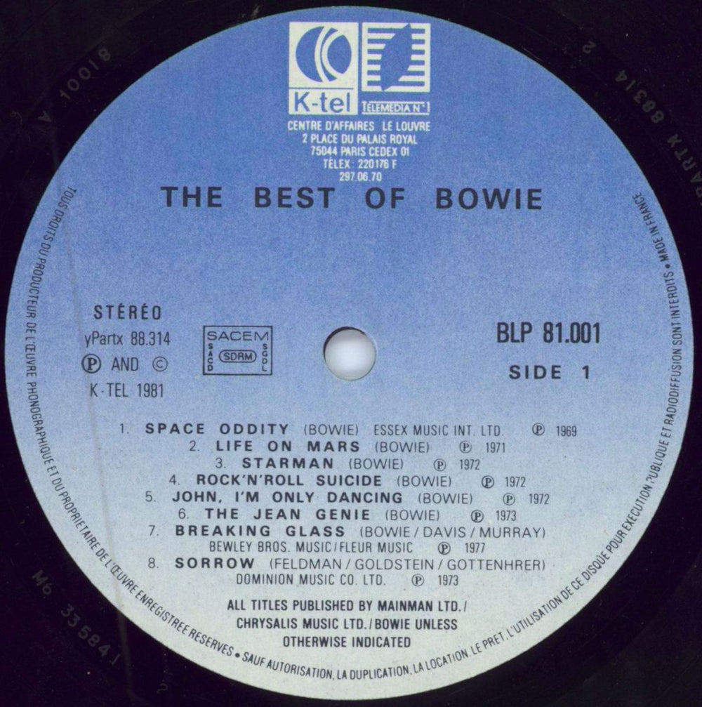 David Bowie The Best Of Bowie French vinyl LP album (LP record) BOWLPTH434361