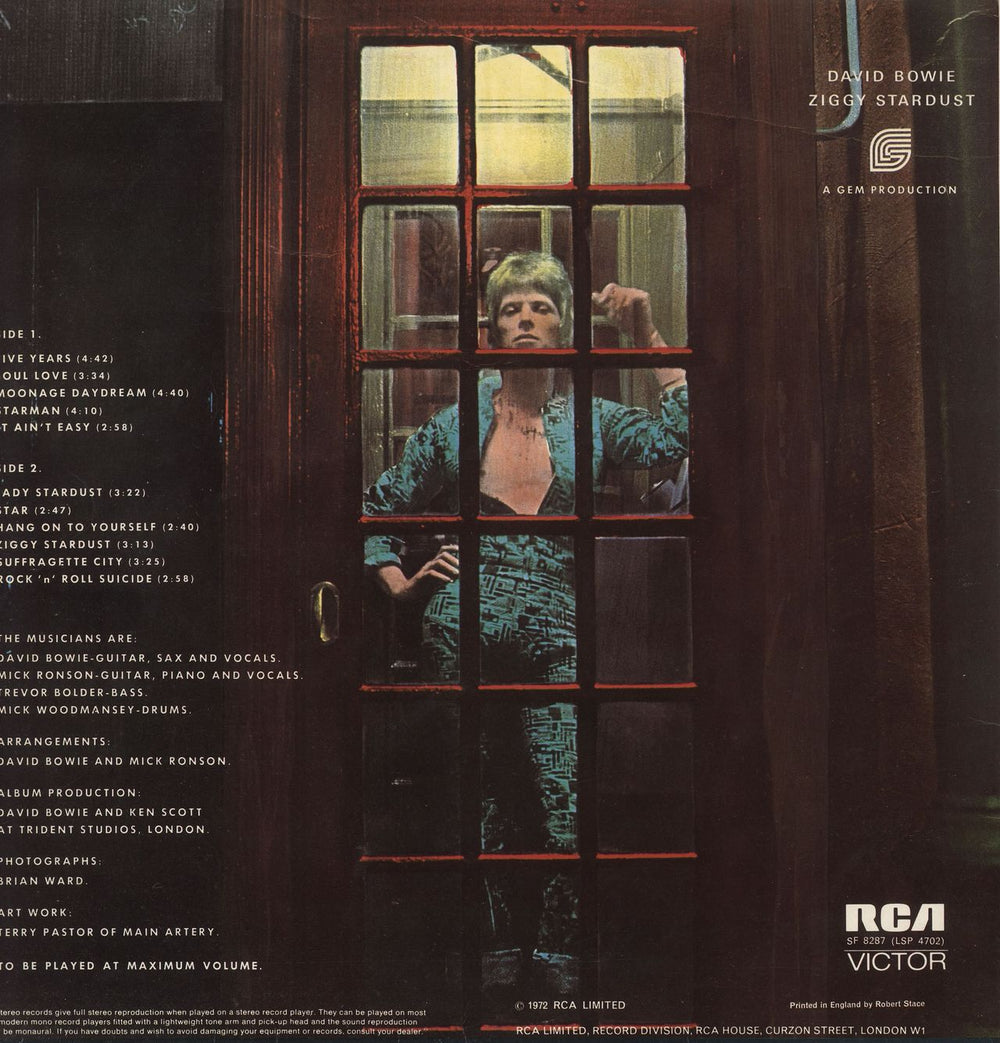 David Bowie The Rise And Fall Of Ziggy Stardust - 1st - 1E UK vinyl LP album (LP record)