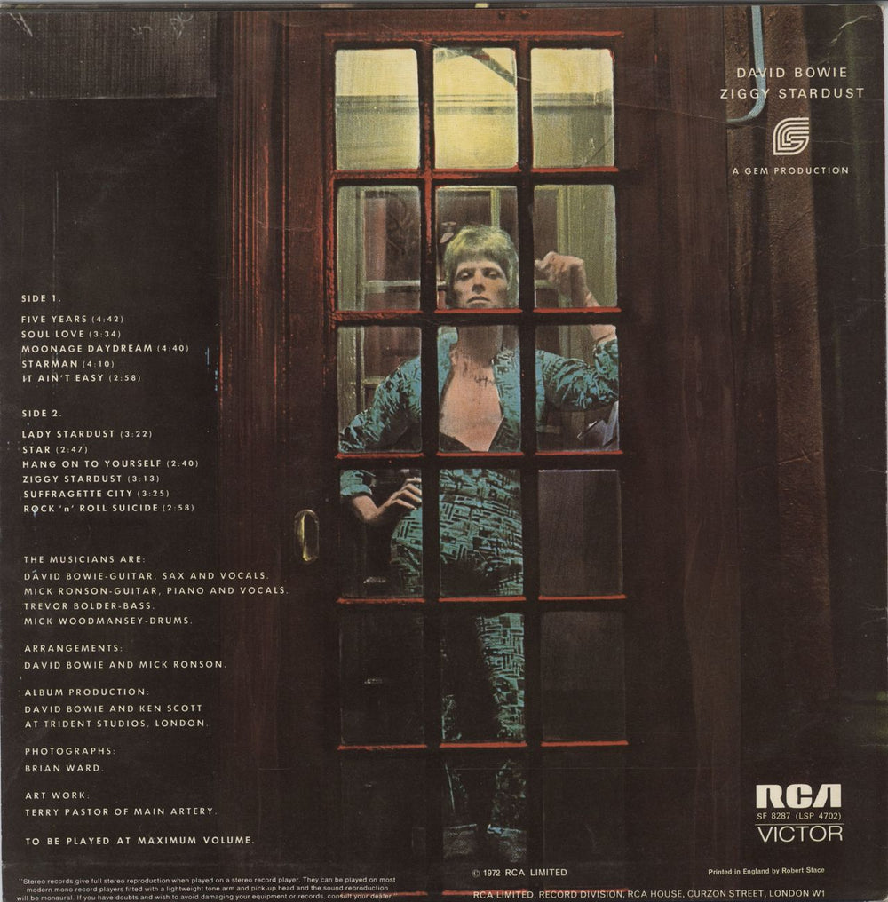 David Bowie The Rise And Fall Of Ziggy Stardust And The Spiders From Mar US vinyl LP album (LP record)