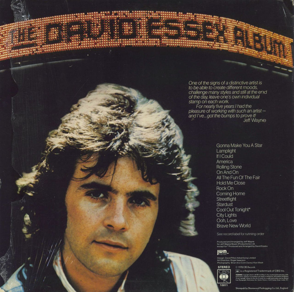 David Essex The David Essex Album -Shrink UK vinyl LP album (LP record)