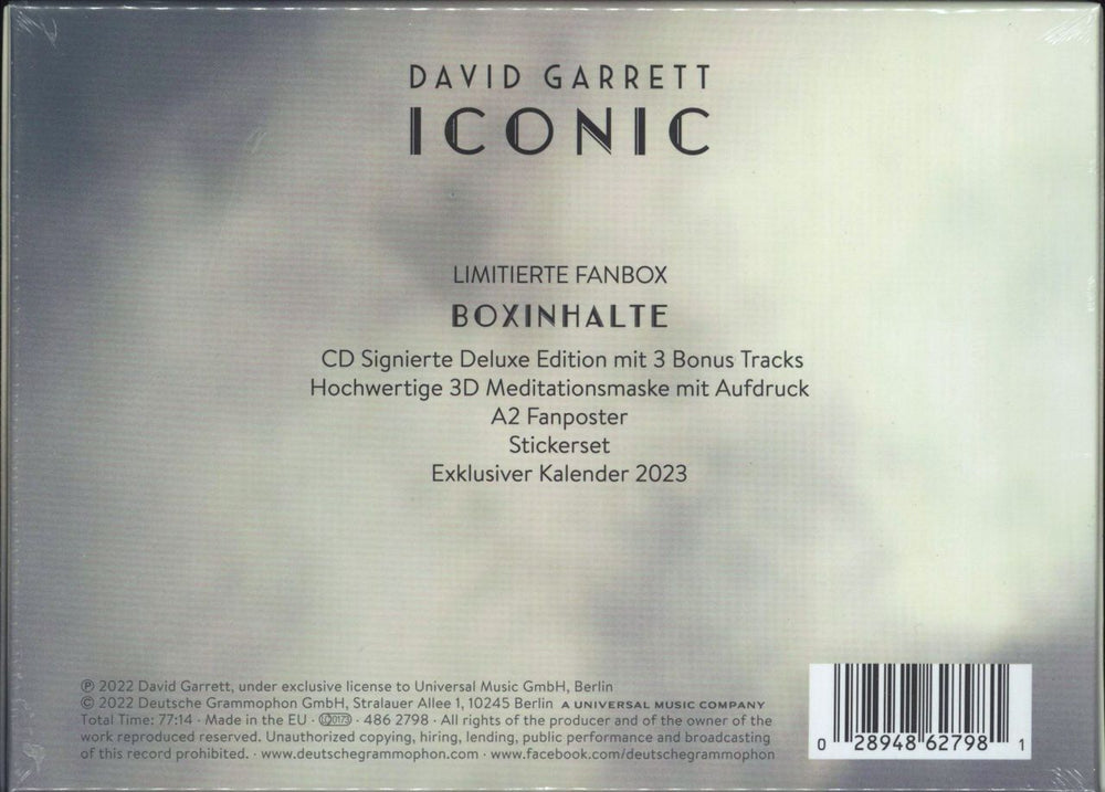 David Garrett Iconic - Sealed Fanbox German CD Single Box Set 028948627981